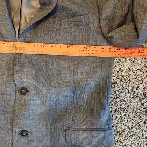 VTG Calvin Klein Mens Gray 100% Wool Blazer Sport Coat Suit Jacket Sz 42L Lined - Picture 14 of 16